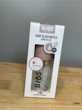 Bibs Baby Glass Bottle Complete Set - Blush Pink